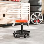 Höjdjusterbar Verkstadspall med Hjul, 38-50 cm och 135 kg Lastkapacitet, Orange