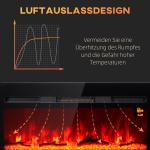 Elektrisk Eldstad Väggspis Svart av Glas och Metall för Väggmontering LED Flammeffekt 1800 W