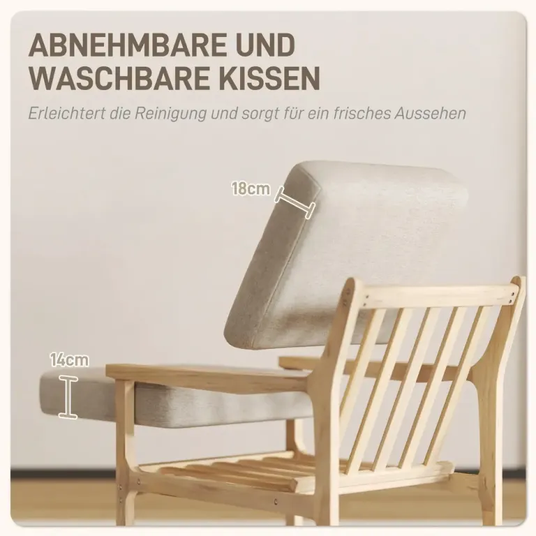 Fåtölj Beige av Linnelook 52,5 x 69 x 77 cm