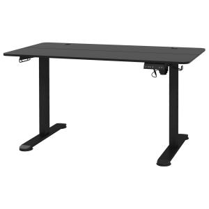 Skrivbord Ståbord Svart av Spånskiva och Metall för Kontor Elektriskt Höjdjusterbart med Anti-Kollision 140 x 70 x 72-116 cm
