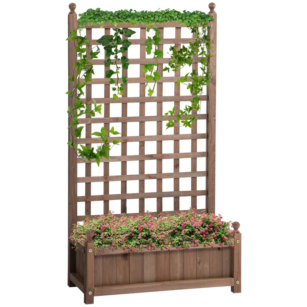 Odlingslåda med Spaljé Upphöjd Blomlåda i 64 x 28 x 120 Cm