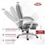 Massagestol, Kontorsstol, Gamingstol, Polyester, Skum och Nylon, Grå, 66 x 63 x 107–115 cm