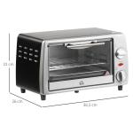 Minigrill och Ugn 10L, Kompakt Bordsugn med Timer, Perfekt för Camping och Pentry, Silver/Svart, 36,5 x 26 x 22 cm, 750 W