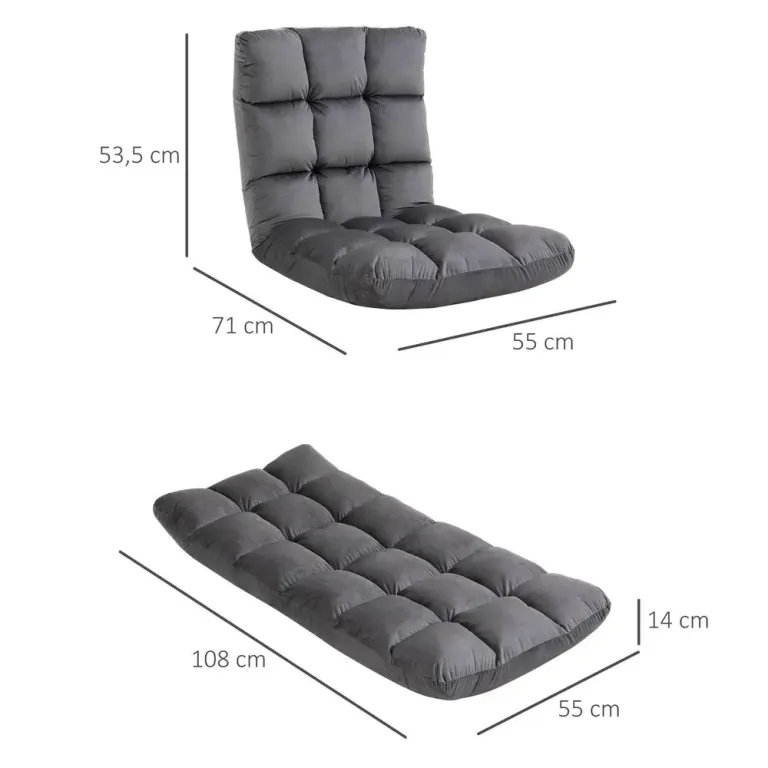 Golvstol Golvfåtölj Grå av Metall 55 x 71 x 53,5 cm
