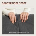 Fåtölj Loungestol Relaxstol med Träben Grå av Sammetslook och Trä för Vardagsrum och Sovrum Stoppad Lässtol