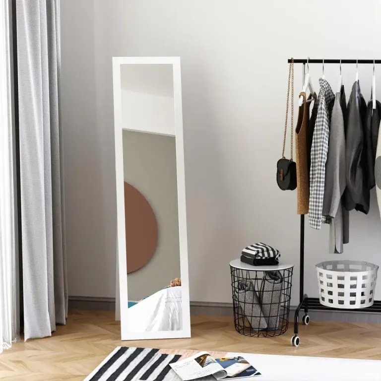 Hellängdsspegel med MDF-Ram Vit 37 x 37 x 154 cm