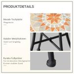Blompall i Mosaik, Rund Trädgårdspall med Keramikplatta, Dekorativt Sidobord för Balkong och Terrass, Gul/Grå, 35,5 cm