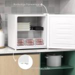 Minifrys Frysbox Elektrisk Vit av Metall för Kök och Kontor Liten Frys med 5-Stegs Temperatur 35 l 47 x 44,2 x 48,8 cm