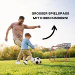 Fotbollsmål Rebounder Röd av Stål för Fotbollsträning Dubbelsidig Kickback Vägg Justerbar 100 x 95 x 90 cm