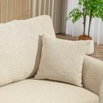 Soffa Loveseat Beige av Tyg med Linnelook och Metall för Vardagsrum 2-Sits Stoppad Soffa 179 x 80 x 89 cm