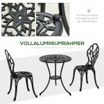 Matgrupp i Aluminium för 2 Personer, Stilren Utemöbel med Bord och Stolar, Underhållsfri Design för Balkong och Trädgård, Svart
