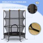 Barnstudsmatta Trädgårdstrampolin Svart av Metall och Nät för Barn 3-10 År Studsmatta med Skyddsnät 50 kg Ø 163 cm