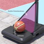 Basketkorg Höjdjusterbar 146-236 cm, Rullbart Basketstativ i Stål och Plast, Svart