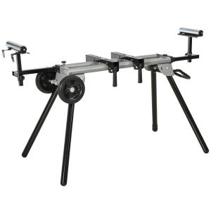 Stativ för Kapsågsarbetsbord Sidoförlängning 123,5-245 Cm Svart och Silver