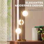 Bordslampa 3 Glober Elegant Mässing Stål och Glas för Sovrum och Vardagsrum Modern Bordsbelysning med G9 Sockel Stabil Fot 24x24x53 cm