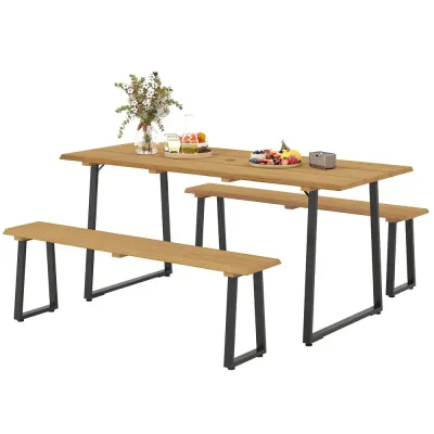 3-delat Matsalsset i Trä för 6 Personer 178x76x77 cm