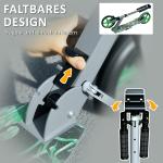Sparkcykel Barnsparkcykel Hopfällbar Grön av Metall och Plast för Barn 6-12 År Skoter med Stora Hjul och Broms