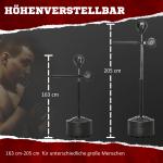 Höjdjusterbar Stansboll, 360° Roterbar, Inklusive Boxningsbandage, Svart, 80,5 x 48 x 163–205 cm