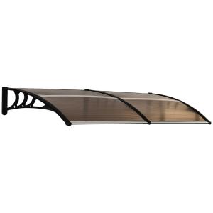 Entrétak Dörrtak Brun av Polykarbonat och Plast för Ytterdörr Skrivbordskapell Solskydd och Regnskydd Robust 75 x 195 x 23 cm