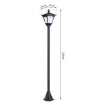 Solcellsdriven Trädgårdslykta på Stolpe Klassisk Gatulykta LED-Belysning och Sensor Svart 15 X 15 X 120 Cm