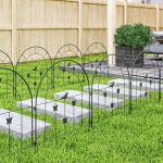 Trädgårdsstängsel i Stål 300x70 cm – Svart Dekorstaket för Trädgård, Hundar och Blomsterrabatter – Nätstaket med Toppvalv för Utomhusbruk