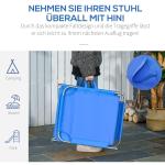 Solstol Campingsäng Blå av Oxford Tyg och Metall för Balkong och Terrass Hopfällbar med Justerbart Ryggstöd 120 kg