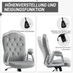 Kontorsstol Skrivbordsstol Ljusgrå av Konstläder och Metall för Kontor Ergonomisk och Höjdjusterbar Vridbar 120 kg