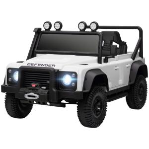 Elbil för Barn 12V med Fjärrkontroll, Musikfunktion, Horn och LED-lampor, Vit