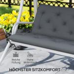 Dyna till Trädgårdsbänk, Bekväm Sittdyna för 3-Sits Bänk, Mjuk Stoppning för Hammock och Utemöbler, Mörkgrå, 150 x 98 x 8 cm