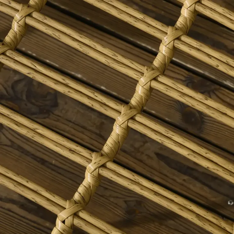Trädgårdsmöbler Matgrupp Beige av Polyester och Rotting 5