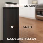 Automatisk Papperskorg med Rörelsesensor, Rostfritt Stål, 30,5 x 30,5 x 81,5 cm, Svart