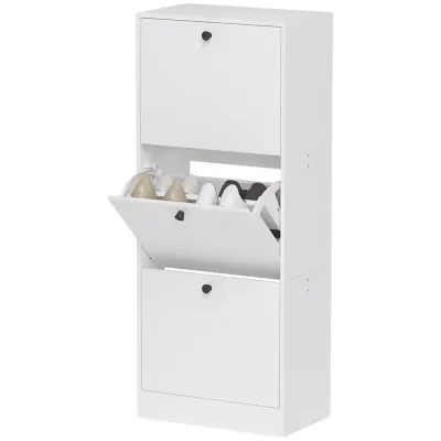 Skoskåp Skotippare 3 Klaffar Vit 47 x 28 x 115 cm