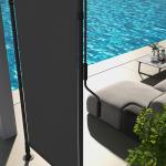 Vertikal Markis Solskydd Mörkgrå av Polyester och Metall för Terrass och Trädgård Väderbeständig Balkong Rullgardin med Vev 120 x 220-310 cm