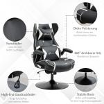 Ergonomisk Gamingstol med Högtalare, Bekväm Datorstol med Bluetooth och Vippfunktion, Inkluderar Nackstöd och Svankkudde, Blå