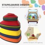 11-delad Stegstensset, Halkfri Design, Stapelbar för Inomhus och Utomhus, Färgglad