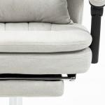 Kontorsstol med Massage-, Värme- och Ergonomisk Funktion, Krämvit, 66 x 67 x 110–118 cm