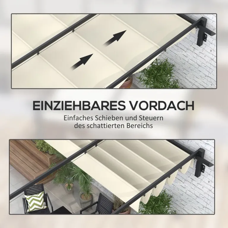 Gazebo Pergola Kräm av Stål och Tyg Vindtät 3 x 3 m