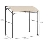 Grillpaviljong med Sidohyllor, Stabilt Grilltält med UV-Skydd, Praktiskt Solskydd för Grillmästaren, Beige, 215 x 150 x 220 cm