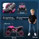 Elektrisk Barnfyrhjuling, Ljus och Musik, upp till 25 kg, Rosa/Svart, 3–6 km/h, 3–5 År
