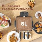 Fritös 5 L med Timer, Visningsfönster och 2000 W Effekt, Silver