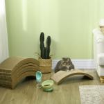 Kattskrapbräda Klösmöbler Brun av Wellpapp för Katter Set om 8 Återvinningsbara Repmattor för Träningshjul 55 x 25,5 x 3 cm