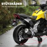 Elektrisk Barnmotorcykel Honda, 3 km/h med Musik och Ljus för 3-6 År, upp till 30 kg, Gul
