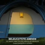 Campingtält Tunneltält för 6 Personer Blå av Polyester för Trädgård och Uteplats Vattenavvisande Familjetält med Fönster