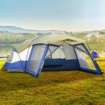 Stort Familjetält för 6-8 Personer, Rymligt Campingtält med Förtält och Fönster, Vattentät Design för Utomhusäventyr, Blå, 518 x 487 x 237 cm