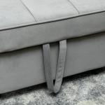 Bäddsoffa 4 i 1 med Justerbart Ryggstöd och Dyna för Vardagsrum och Sovrum Ergonomisk och Modern Grå Tyg och Metall