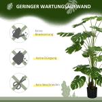 Konstgjord Växt Monstera Grön av Plast för Inomhusbruk Konstträd med 24 Grenar 180 cm