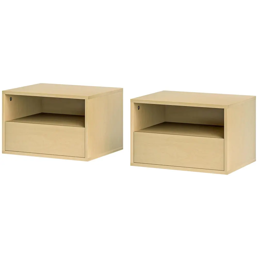 Sängbord Nattduksbord Natur av Trä Set Om 45 x 35 x 27,5 Cm
