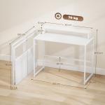 Skrivbord Hopfällbar Platsbesparande Vit MDF för Hemmakontor med Monitorhylla Arbetsbord för Studier 100x48x87,5 cm