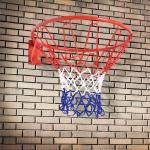 Basketkorg med Nät 46 Cm Stålrör och Nylon för Trädgård och Fritid Röd Blå Vit