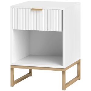Sängbord Nattduksbord Sidobord med Lådor Vit av Trä för Sovrum och Vardagsrum Bord med Förvaringsutrymme 40 x 40 x 57 cm